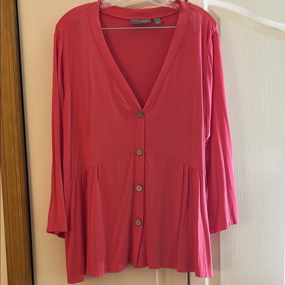 Women's Pink Button-Down Top
